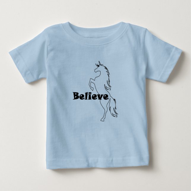 Unicorn Tro Design - Baby Bra Jersey T-Shirt (Framsida)