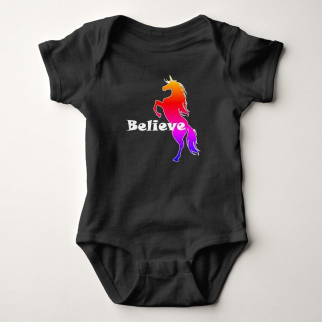 Unicorn Tro Design - Baby Jersey Bodykostym T Shirt (Framsida)