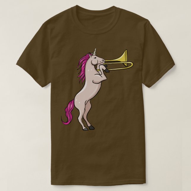 Unicorn Trombone T Shirt (Design framsida)