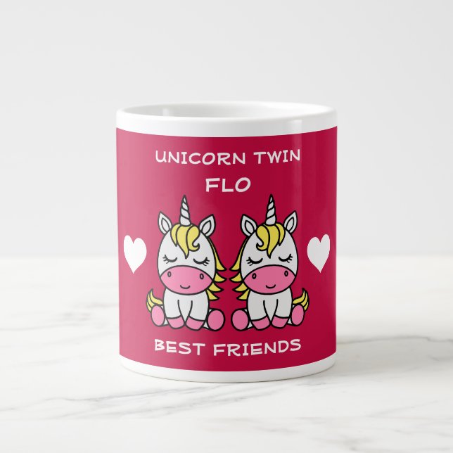 Unicorn Twin Sister Jumbo Mugg (Framsidan)
