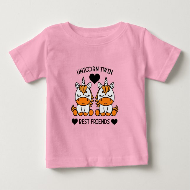 Unicorn Twin Sister T Shirt (Framsida)