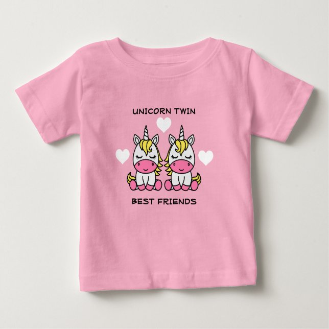 Unicorn Twin Sister T Shirt (Framsida)