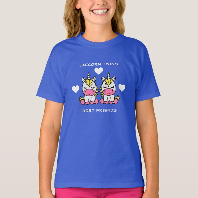 Unicorn Twin Sister T Shirt (Framsida)
