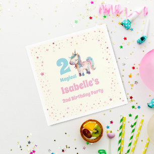Unicorn Two Magic 2nd Birthday Party Pappersservett