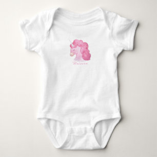 Unicorn Typography Flicka Rosa Fantasy Baby T Shirt