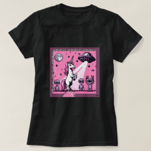 Unicorn UFO Selfie: Square Land (Pixel Art) #1 T Shirt