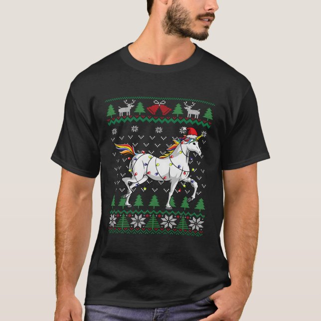 Unicorn Ugly till jul T Shirt (Framsida)