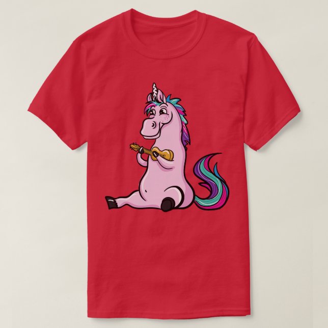 Unicorn Ukulele T Shirt (Design framsida)