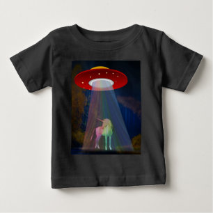Unicorn under UFO Rainbow Beam på natten, ZKoA T Shirt
