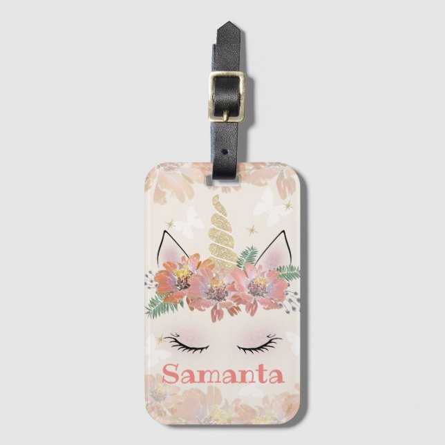 Unicorn, Unicorn Ansikte, personlig Bagagebricka (Framsida vertikal)