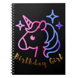 Unicorn Unicorn-gåva från Birthday Girl Anteckningsbok
