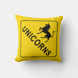 Unicorn - Unicorns Crossing Sign Kudde