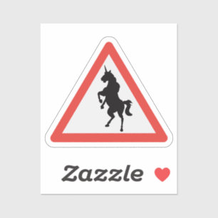 Unicorn Unicorns Road Sign Cryptozoology Klistermärken