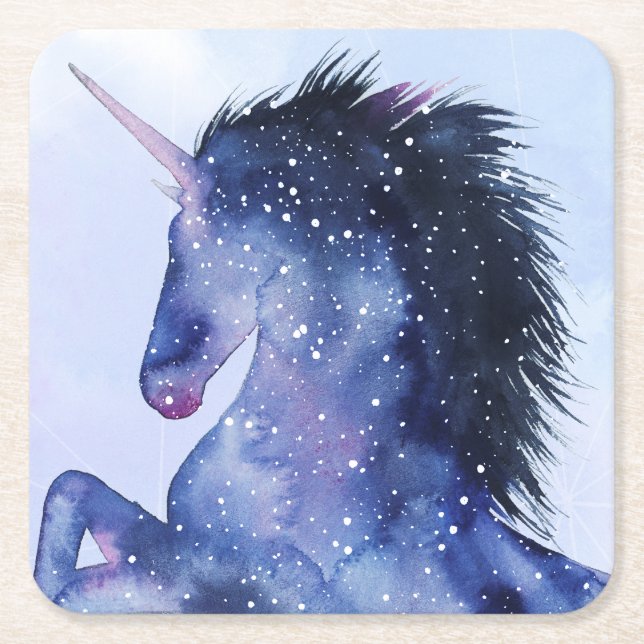 Unicorn Universe - Cosmic Underlägg Papper Kvadrat (Framsidan)