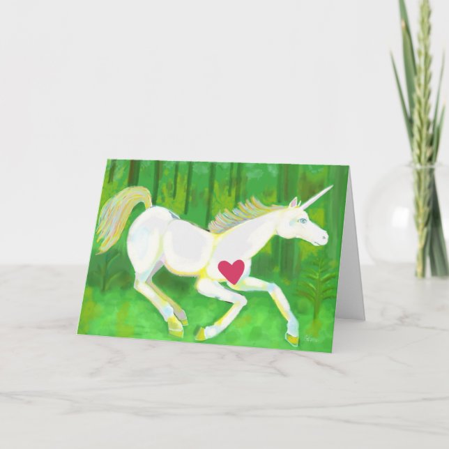 Unicorn Valentine Day Card Helgkort (Framsida)