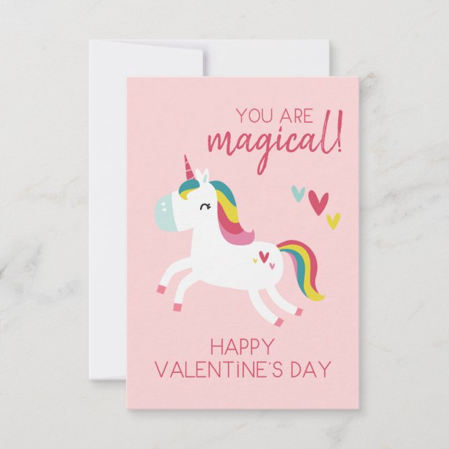 Unicorn Valentines dagskort Tack Kort (Framsida)