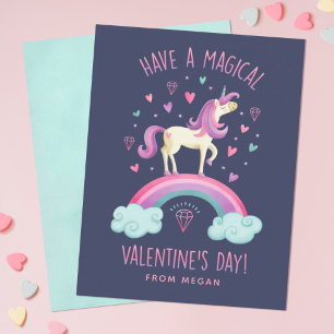Unicorn Valentines day Greeting Card Anteckningskort