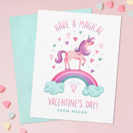 Unicorn Valentines day Greeting Card Anteckningskort