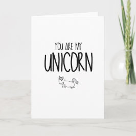 Unicorn Valentines day Helgkort