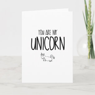 Unicorn Valentines day-kort Helgkort