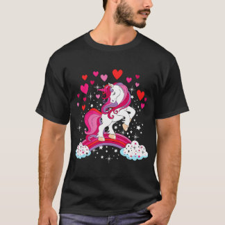 Unicorn Valentines day Shirt Småbarn Girl Kärlek H T
