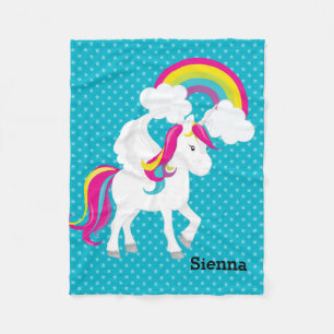 Unicorn * Välj bakgrund färg Fleecefilt