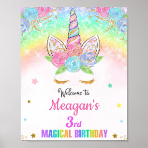 Unicorn-välkomsttecknet party-skylten Magic Unicor Poster