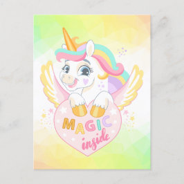 Unicorn vår Magic Unicorns sommarsemester Helg Vykort