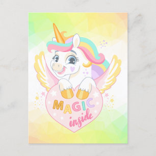 Unicorn vår Magic Unicorns sommarsemester Helg Vykort