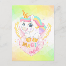 Unicorn vår Magic Unicorns sommarsemester Helg Vykort