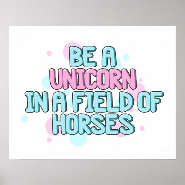 Unicorn | vara en enhörning i Fält om hästar Poster (Framsidan)