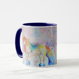 Unicorn vattencolor Girls Dam Mugg