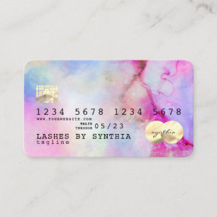 Unicorn vattencolor Kredit-kort Visitkort