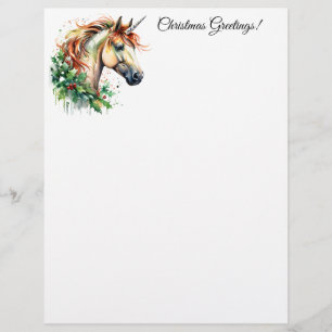 Unicorn vid jul brevhuvud
