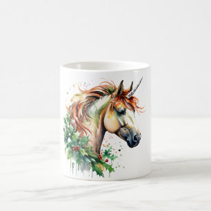Unicorn vid jul kaffemugg