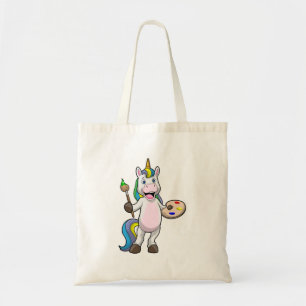 Unicorn vid målning med pensel & Färg Tygkasse