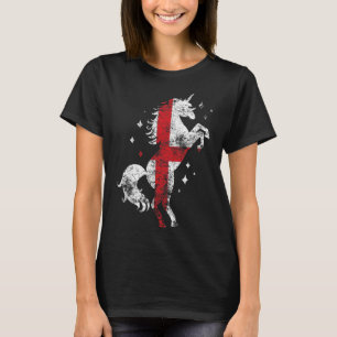 Unicorn Vintage Retro England Flagga T Shirt