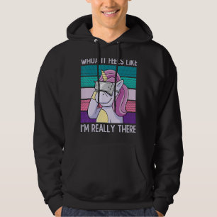 Unicorn Virtuell Reality Vr Gamer Rainbow Magic C Hoodie