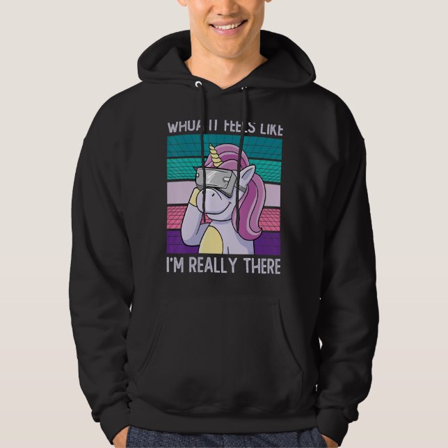 Unicorn Virtuell Reality Vr Gamer Rainbow Magic C Hoodie (Framsida)