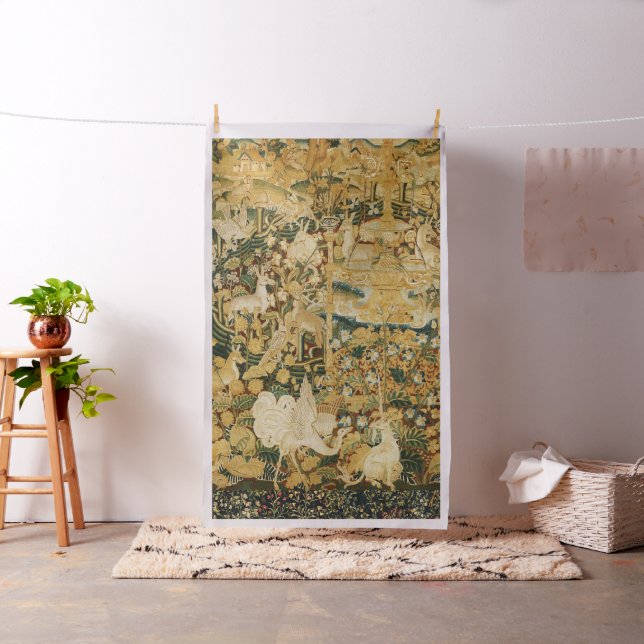 UNICORN,VITGRIFFIN,DJUR,FANTASY FLOWERS TYG (In Situ)