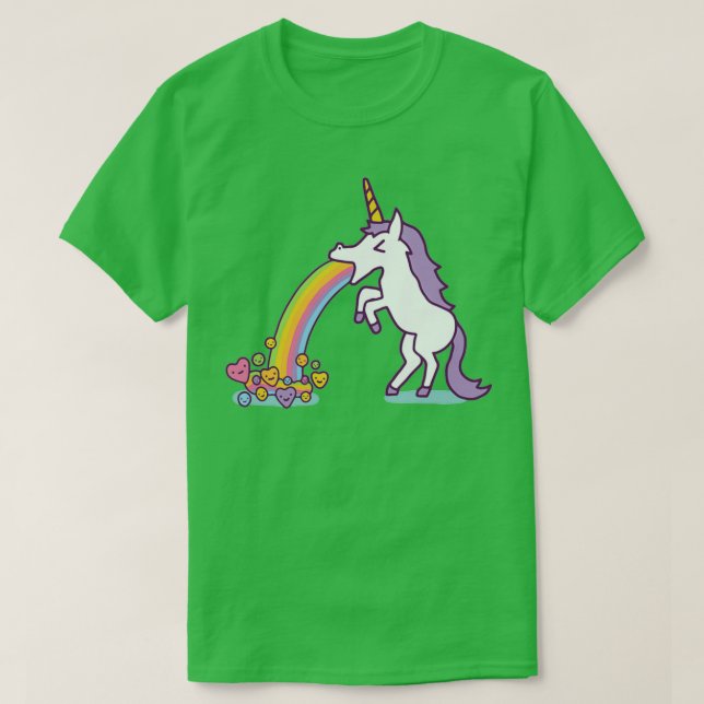 Unicorn Vomit Funny Rainbow Mythical Horse T Shirt (Design framsida)