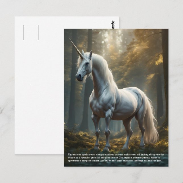 Unicorn Vykort (Fram/baksida)
