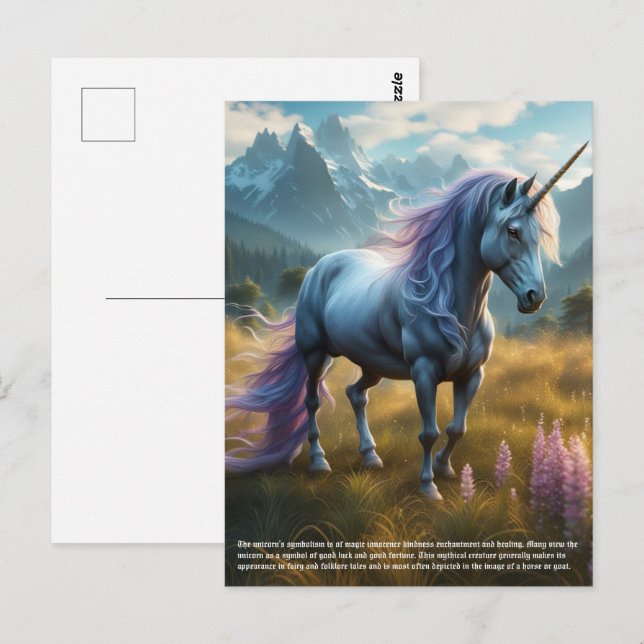 Unicorn Vykort (Fram/baksida)