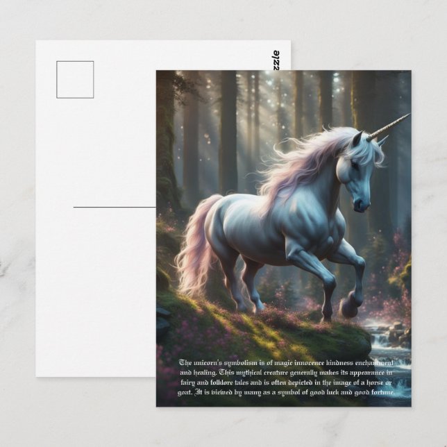 Unicorn Vykort (Fram/baksida)