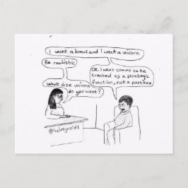 Unicorn-vykort för företagskommunikation vykort