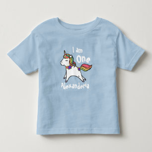 Unicorn w/regnbåge lila rosa blommor t shirt