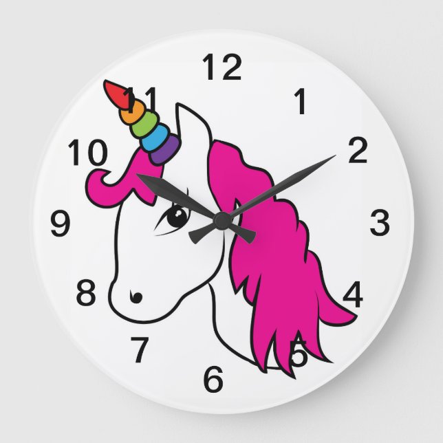 Unicorn Wall Clock Stor Klocka (Framsida)