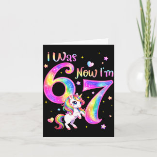 Unicorn was 6 7 six seven 7th bday birthday girl kort