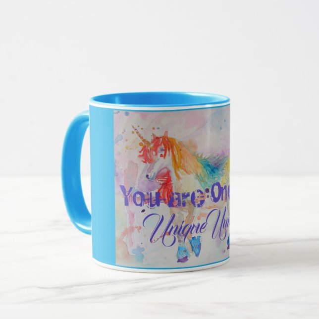 Unicorn Watercolor art Girls Dam Mugg (Framsida vänster)