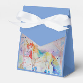 Unicorn Watercolor Födelsedagsfest Cake Favoritbox Presentaskar